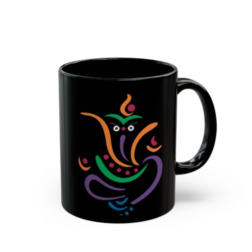 Lord Ganesh Design Black Mug 11oz - Image 6