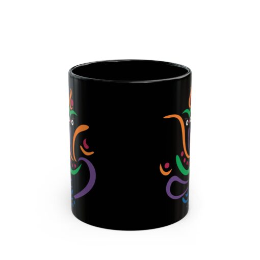 Lord Ganesh Design Black Mug 11oz - Image 2