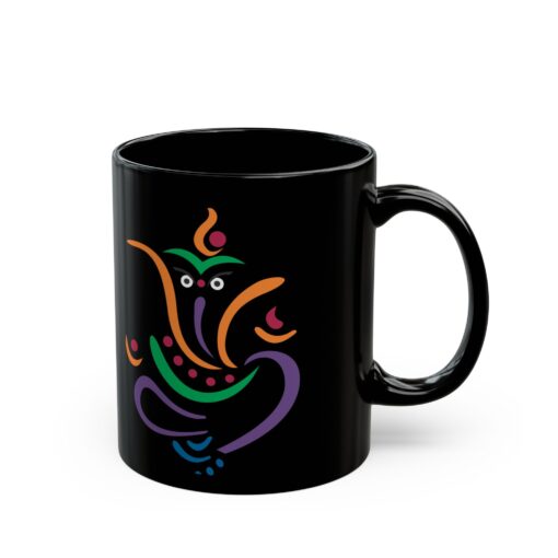 Lord Ganesh Design Black Mug 11oz - Image 3