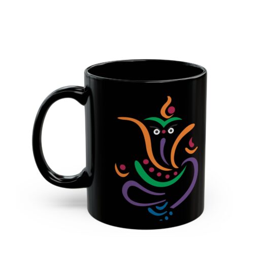 Lord Ganesh Design Black Mug 11oz - Image 4